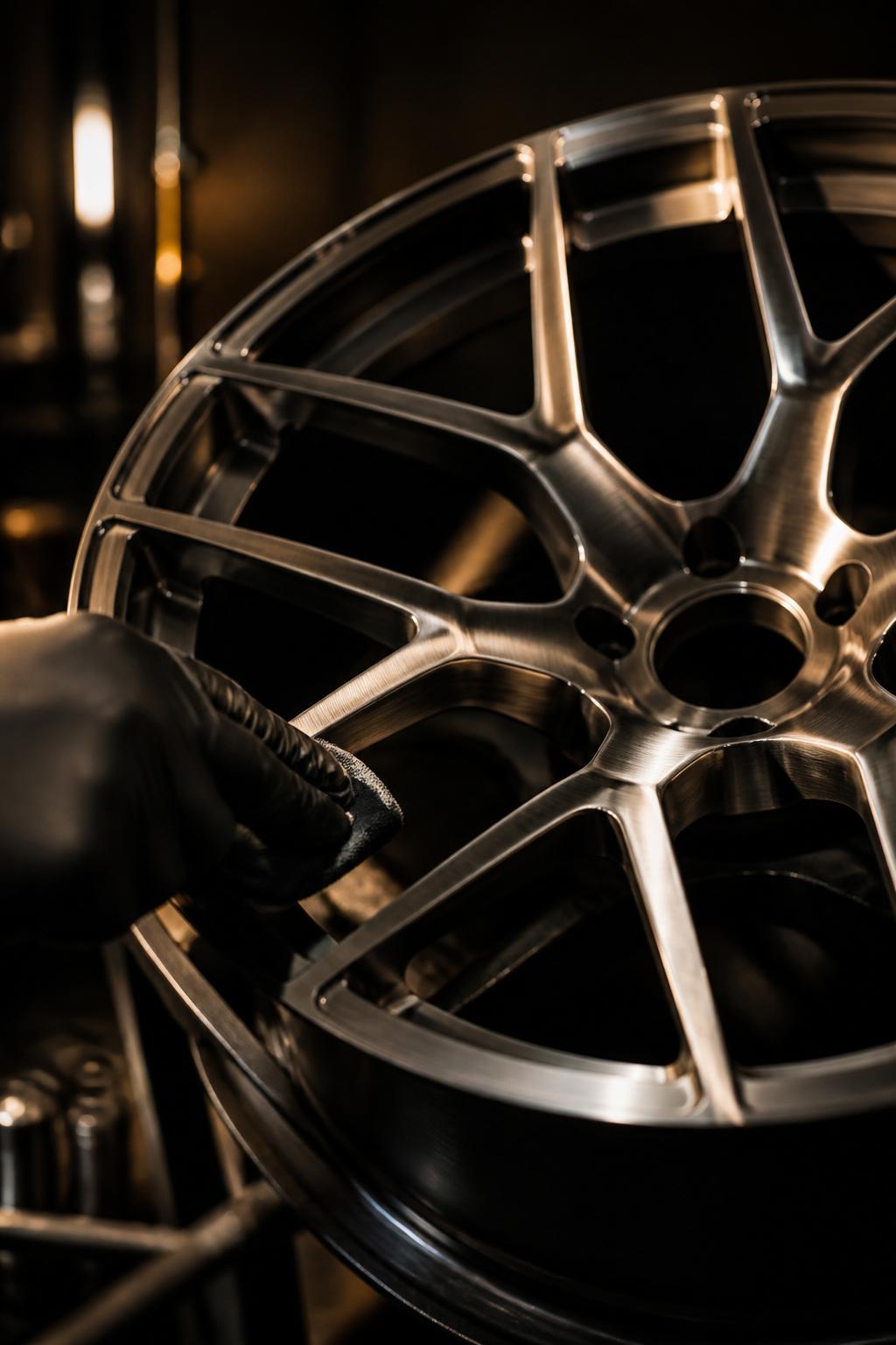 Mone wheel being hand-finished in the atelier